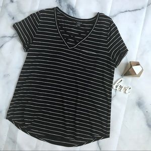 Torrid Black and white stripe Slub Tee